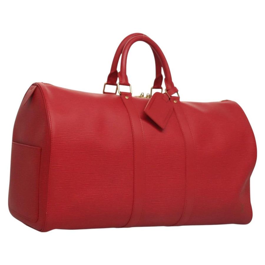 Louis Vuitton Keepall Bandoulire 50 Red Epi Leather Travel Bag