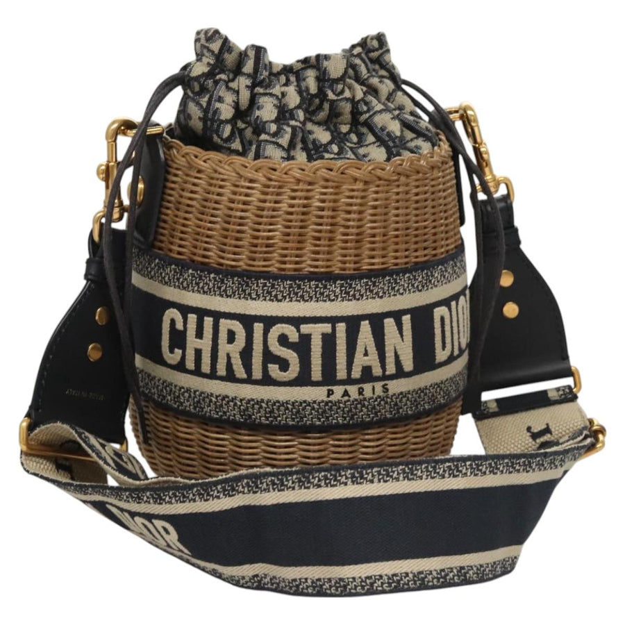 Dior Dior Book Tote Straw Bucket Bag
