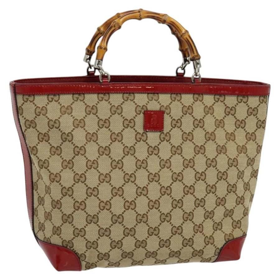 Gucci Bamboo Handle Tote Bag with GG Canvas