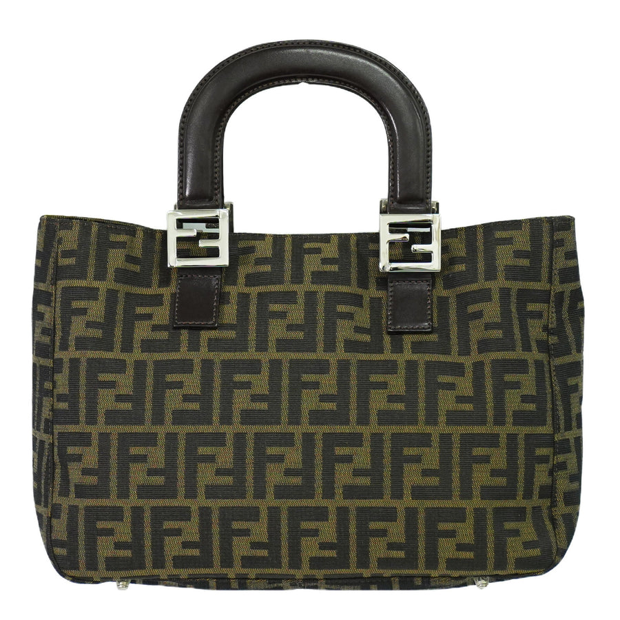 Fendi Zucca Tote Bag Leather Accents
