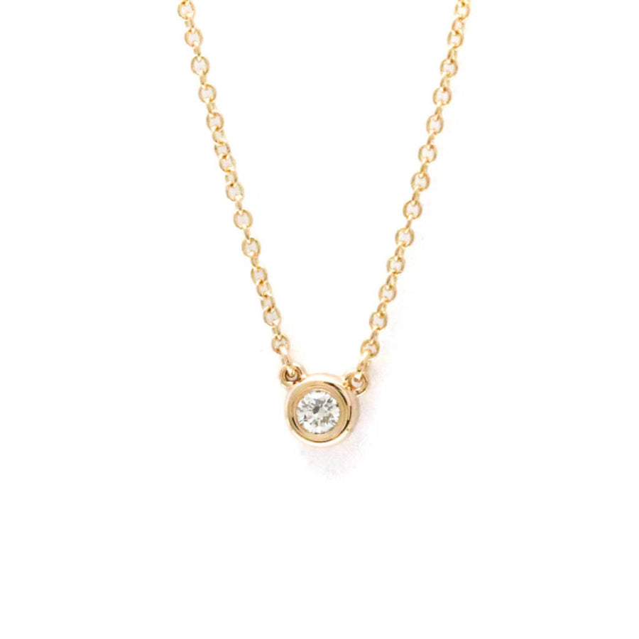 Tiffany & Co. Diamond Bezel Pendant Necklace