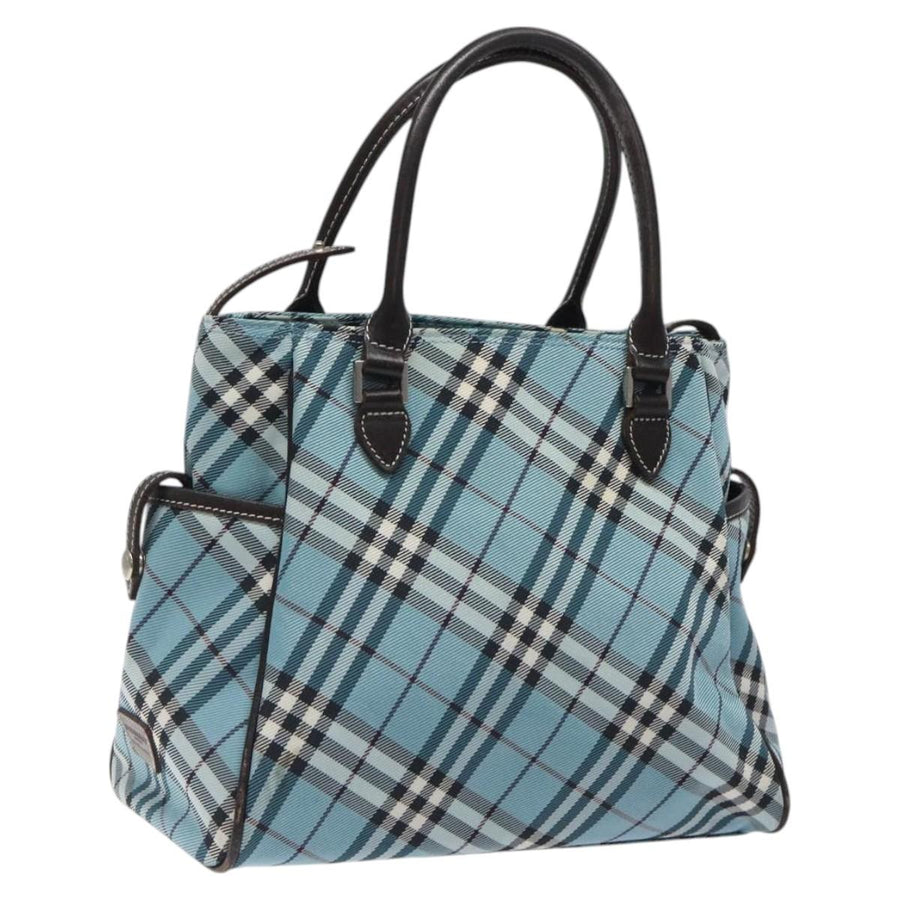 Burberry Blue Plaid Tote Handbag