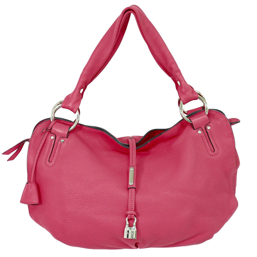 Celine Leather Shoulder Bag with Lock Detail