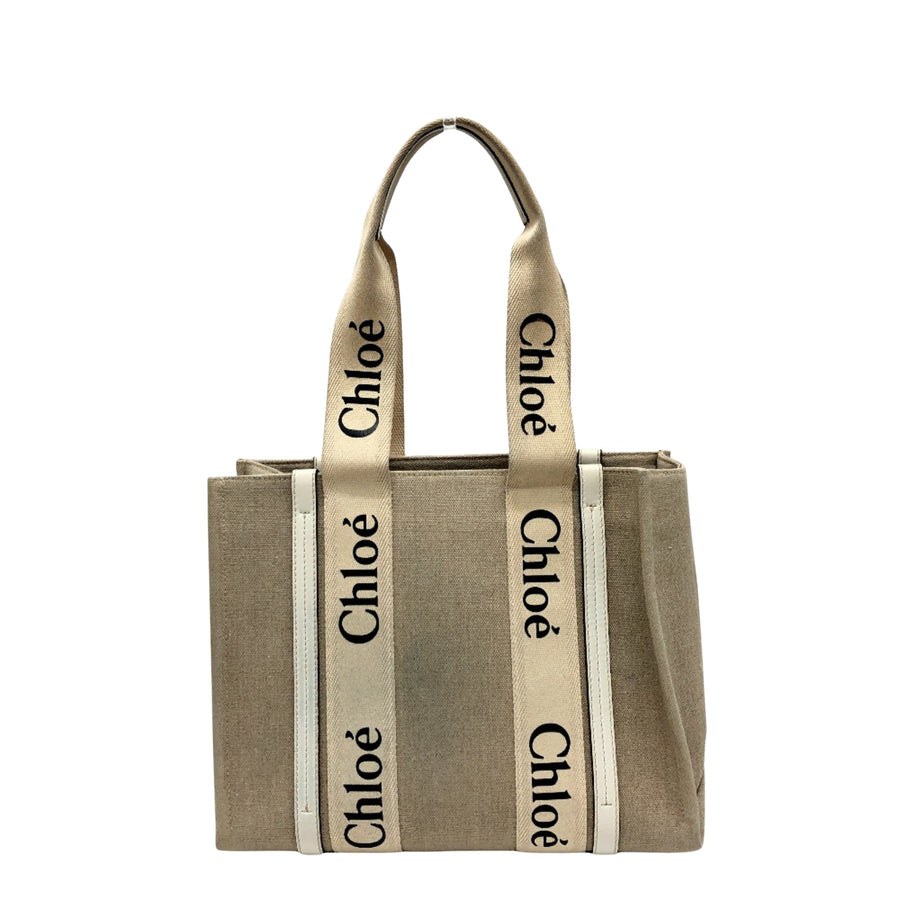 Chloe Canvas Tote Bag with Logo Straps