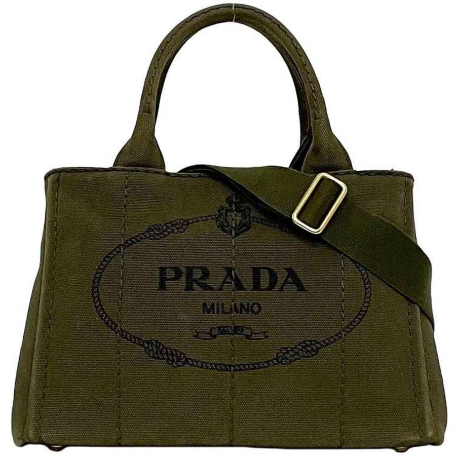 Prada Canvas Tote Bag with Logo