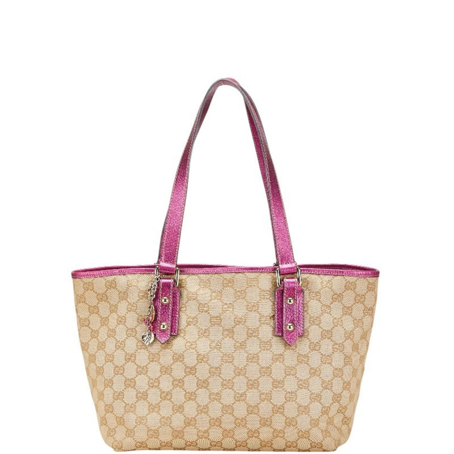 Gucci Canvas Tote Bag with Leather Trim