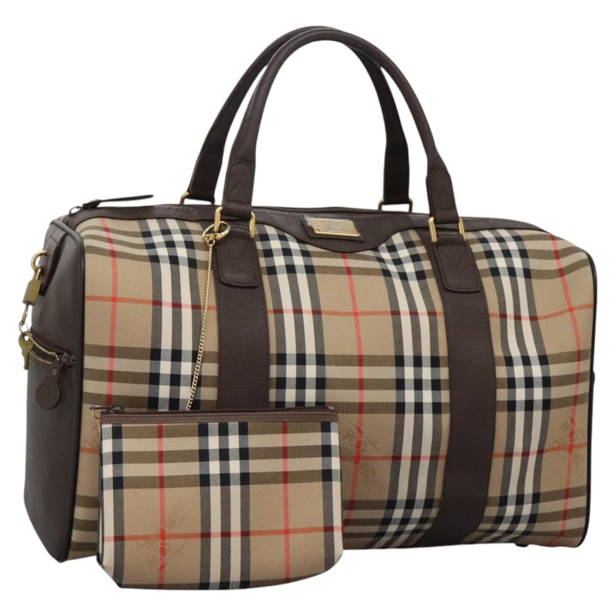 Burberry Haymarket Canvas Tote with Padlock and Key Set