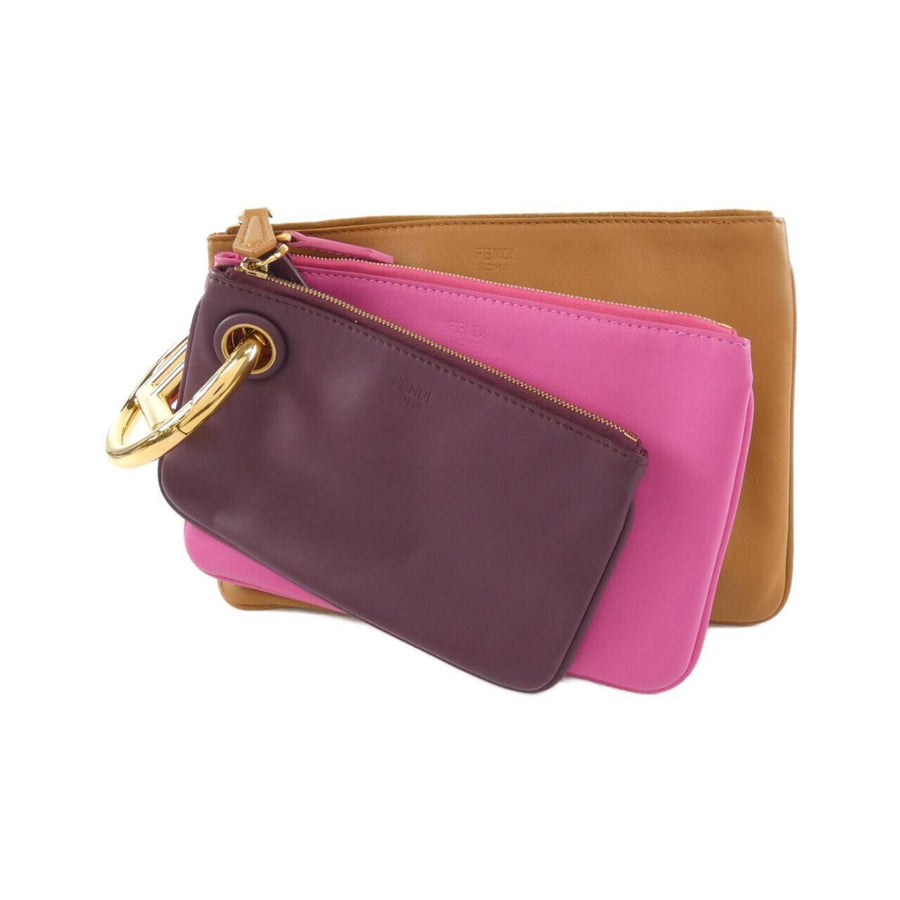 Fendi Fendi Leather Triplet Bag with Metal Fittings