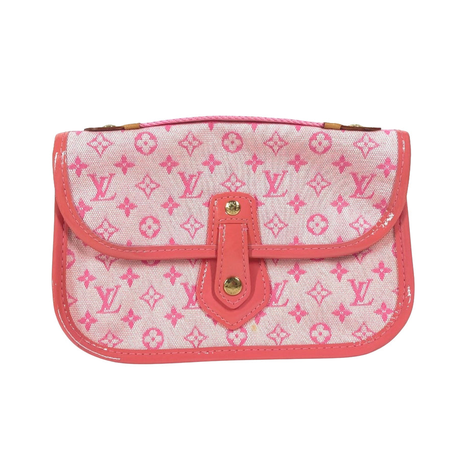 Louis Vuitton Elegant Canvas Clutch with Dust Bag - Good Condition