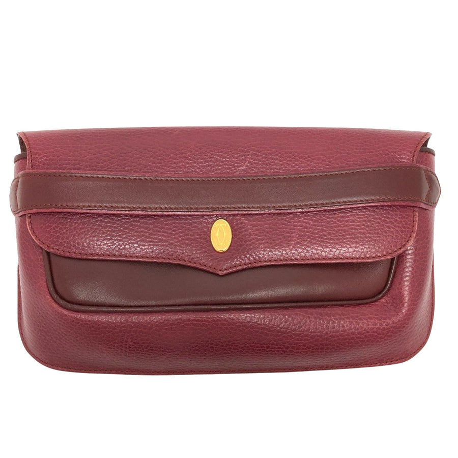 Cartier Leather Shoulder Bag with Metal Fittings