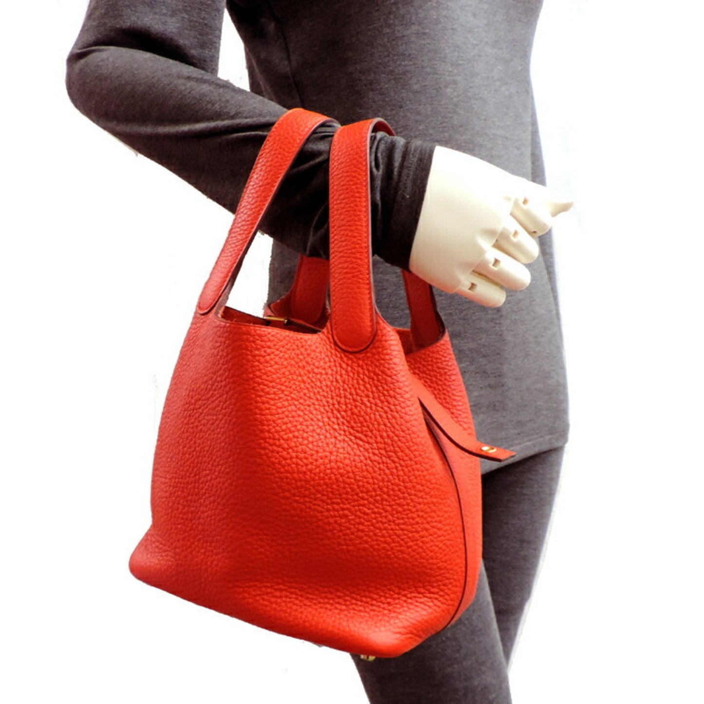 Hermès Red Leather Picotin