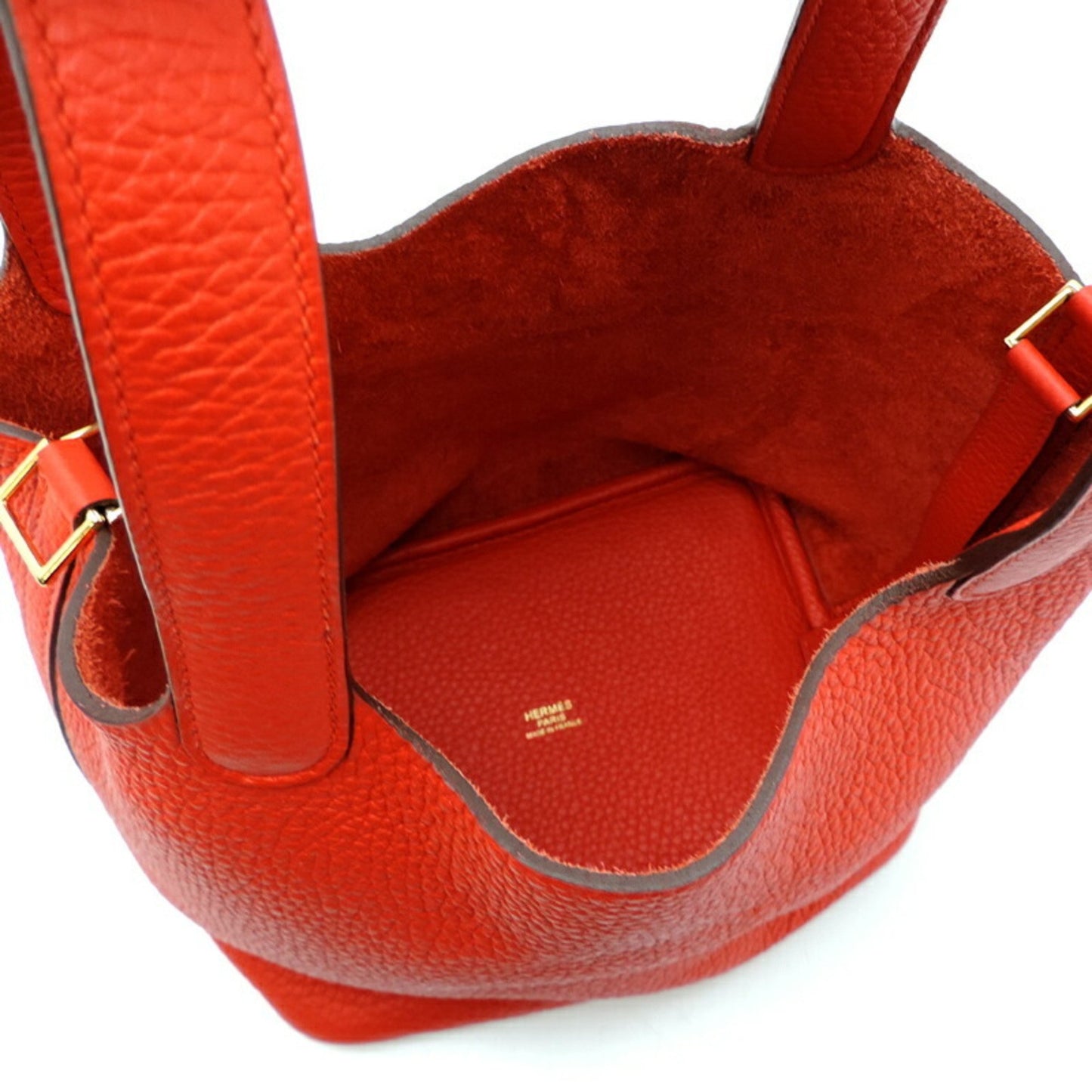 Hermès Red Leather Picotin