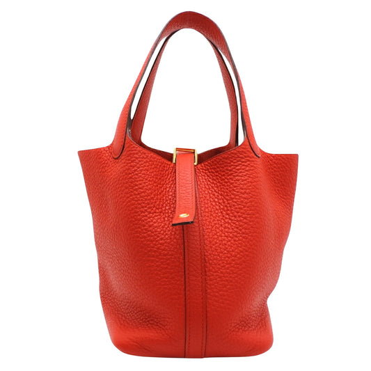 Hermès Red Leather Picotin