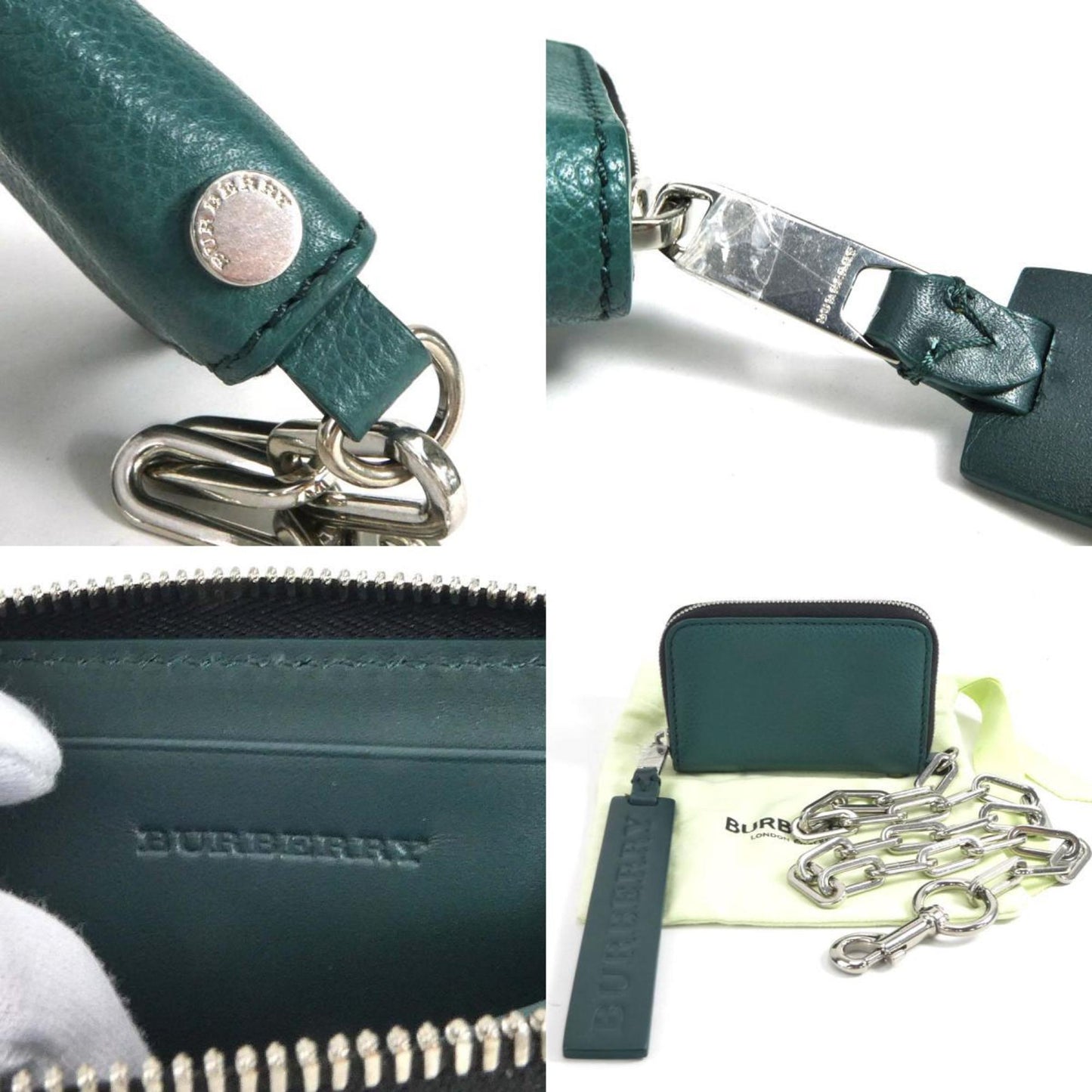Burberry Green Leather Wallet