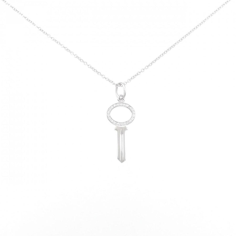 Tiffany & Co. Diamond Key Pendant Necklace