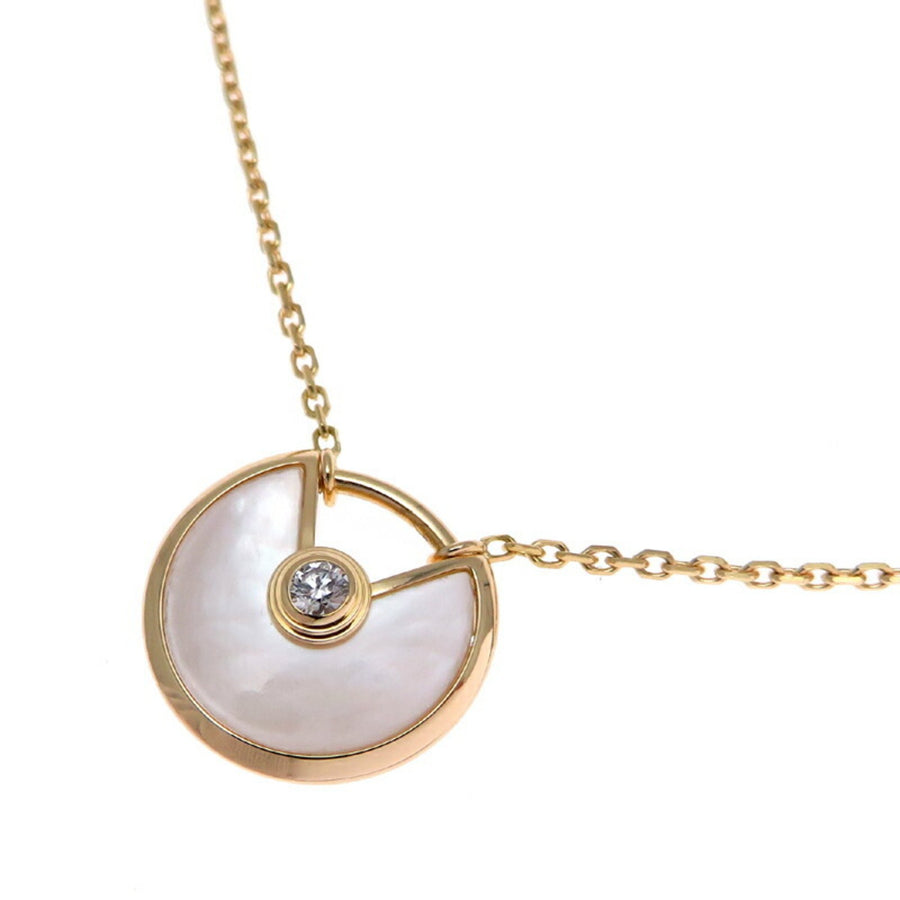 Cartier MotherofPearl Diamond Pendant Necklace