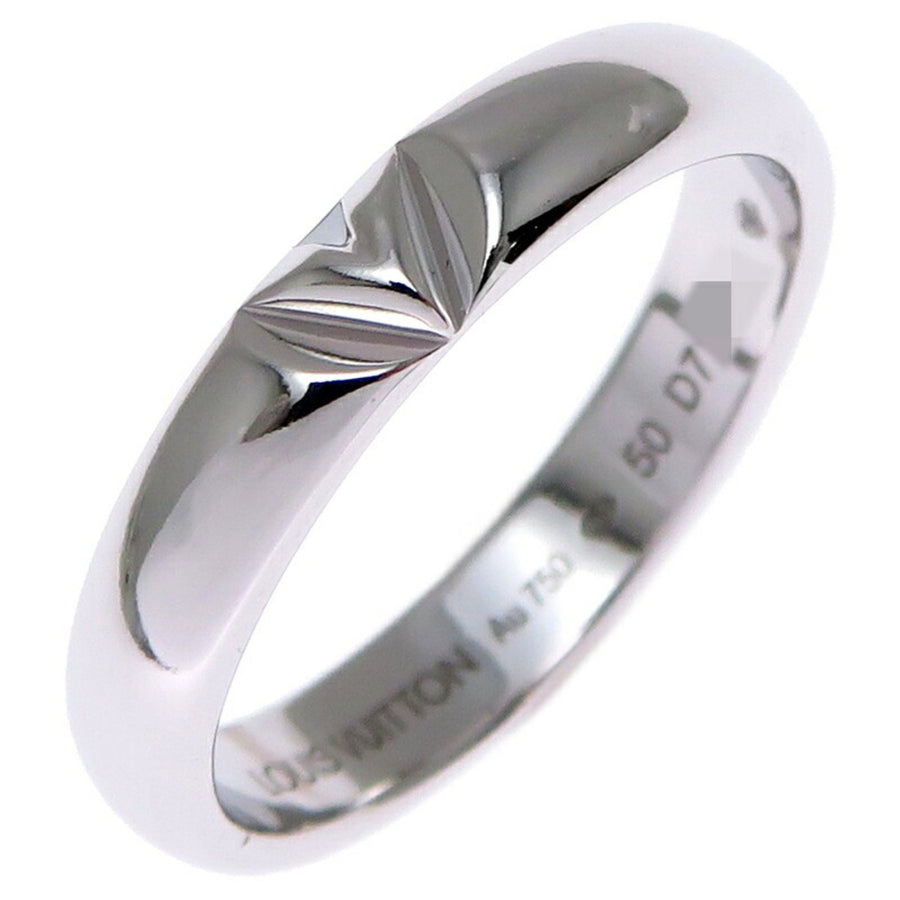 Louis Vuitton LV Monogram Ring 750 White Gold