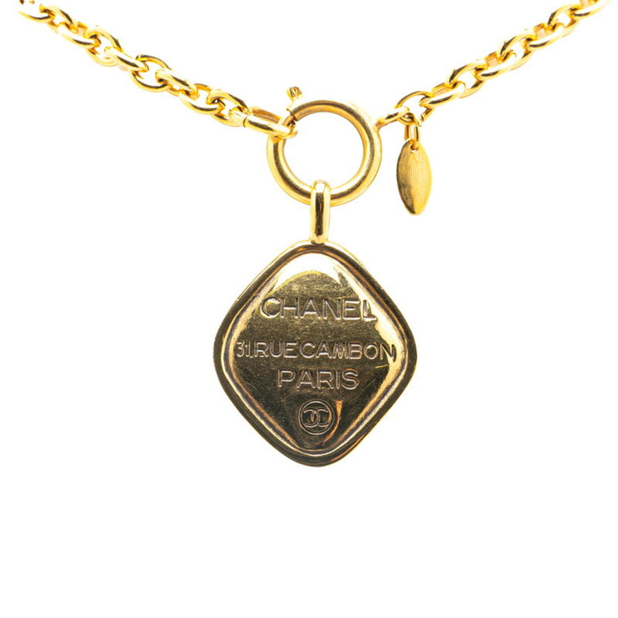 Chanel Chanel Paris Logo Pendant Necklace