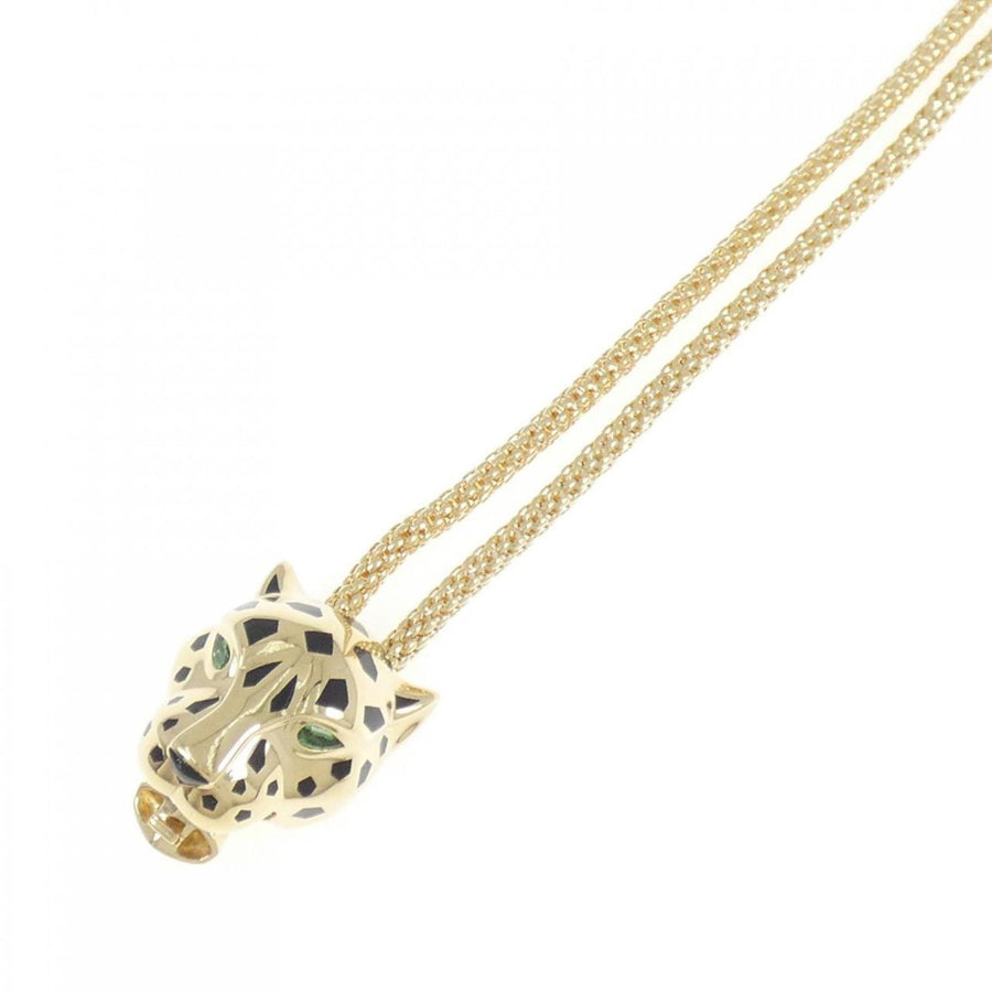Cartier Panthers Head Enamel Pendant Necklace