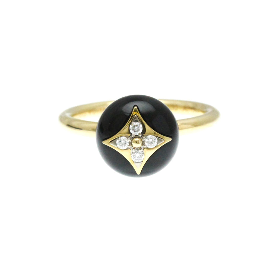 Louis Vuitton Onyx Diamond Fleurdelis Ring