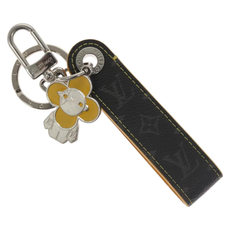 Louis Vuitton Monogram Canvas Keychain Metal Flower Charm