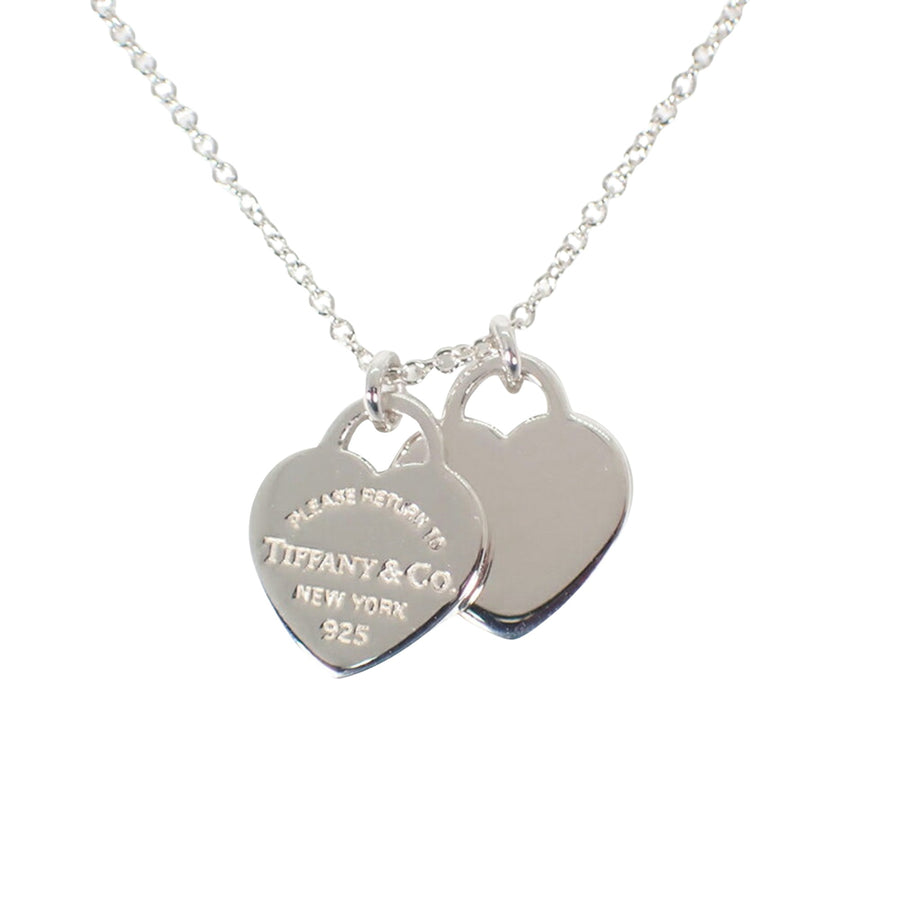 Tiffany & Co. Double Heart Tag Pendant Necklace