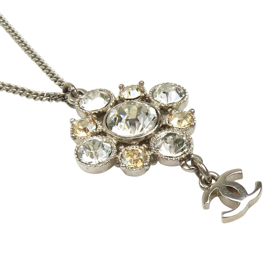 Chanel Crystal Flower Pendant Necklace
