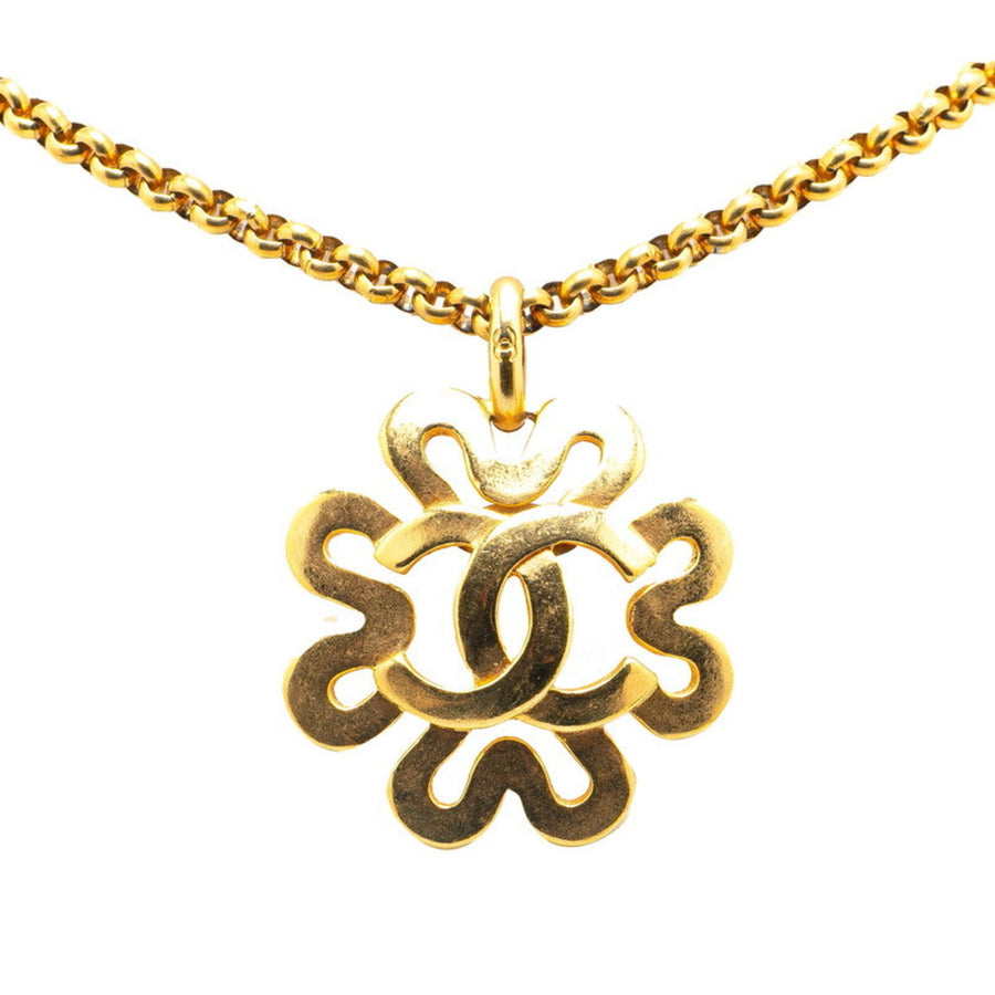 Chanel Gold Flower Pendant Necklace