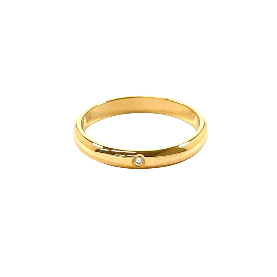 Cartier Single Diamond Gold Band Ring