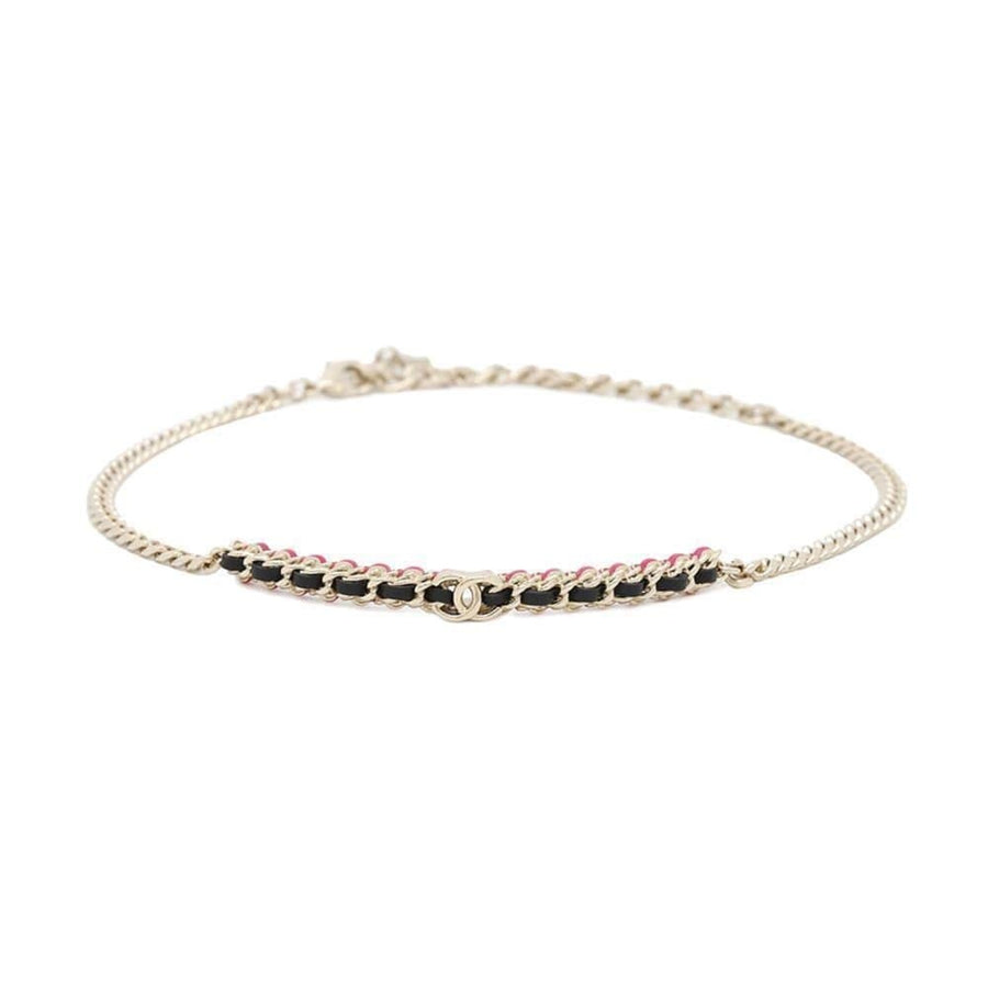 Chanel Chain Bracelet Pink Enamel Accents
