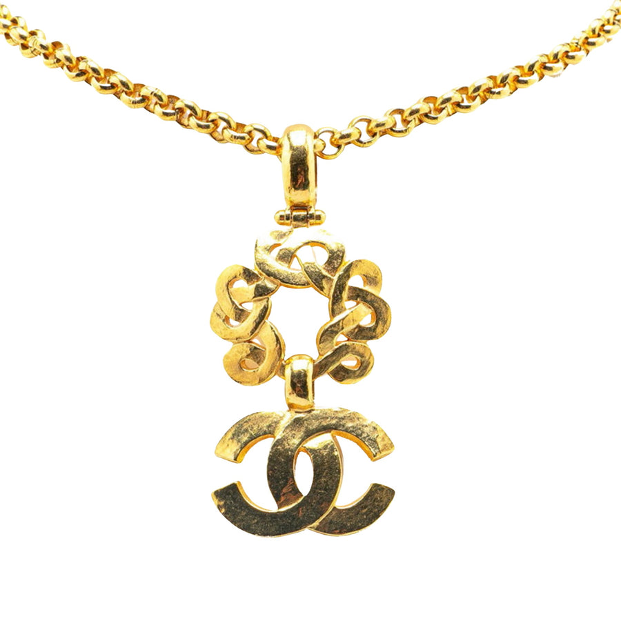 Chanel Interlocking CC Logo Pendant Necklace