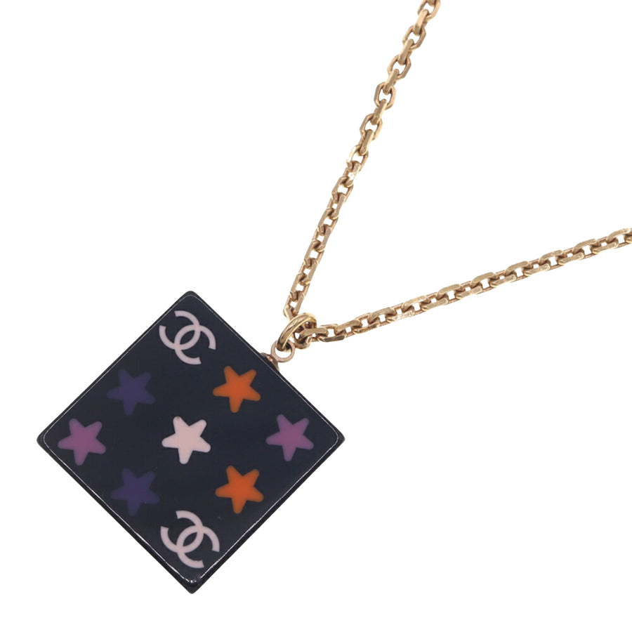 Chanel Square Pendant Necklace Star Design