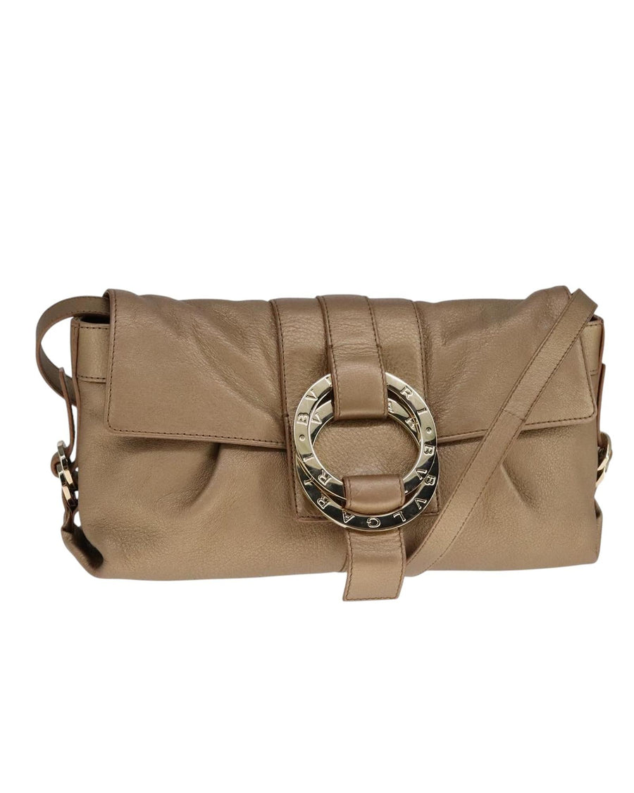 BVLGARI BVLGARI Leather Circle Buckle Shoulder Bag