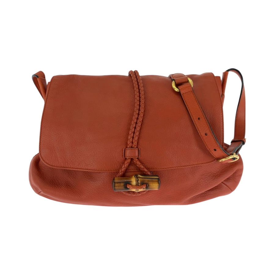 Gucci Bamboo Detail Leather Crossbody Bag
