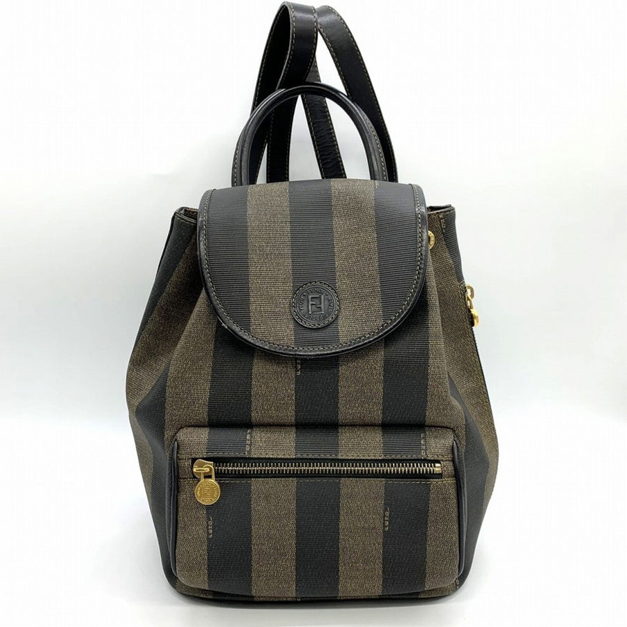 Fendi Vintage Zucchino Striped Backpack