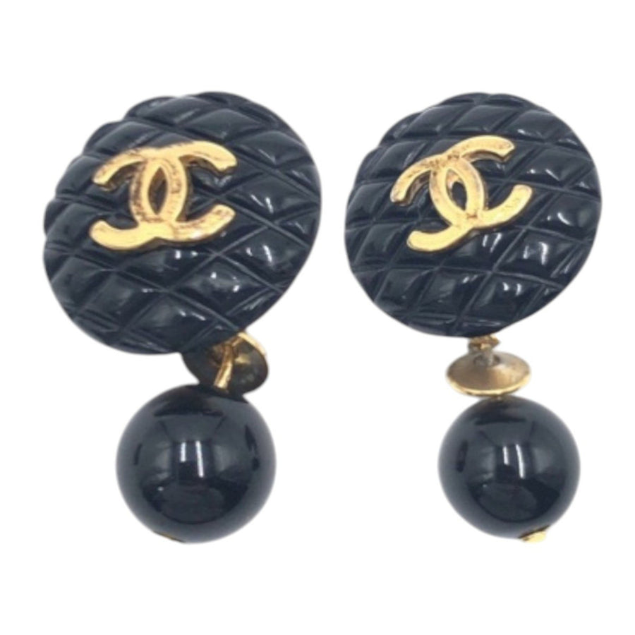 Chanel Quilted Pearl Drop Earrings