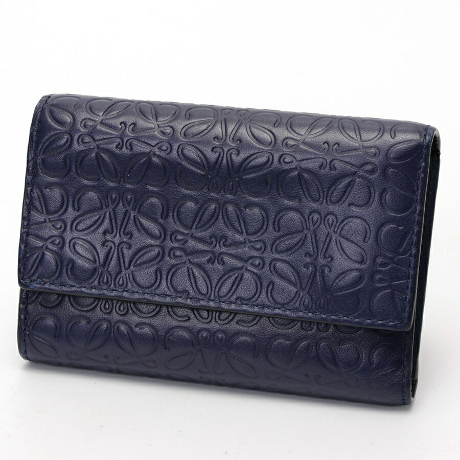 Loewe Embossed Leather Keychain Wallet
