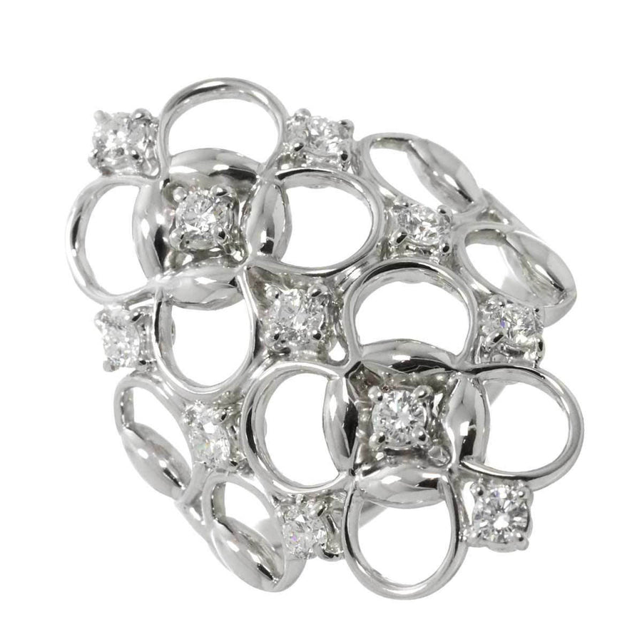 Gucci Diamond Ring Intricate Floral Design