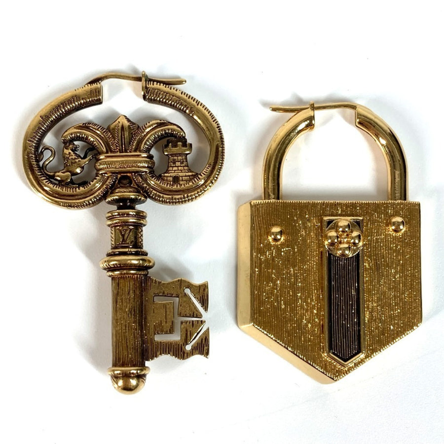 Louis Vuitton Key and Lock Gold Earrings