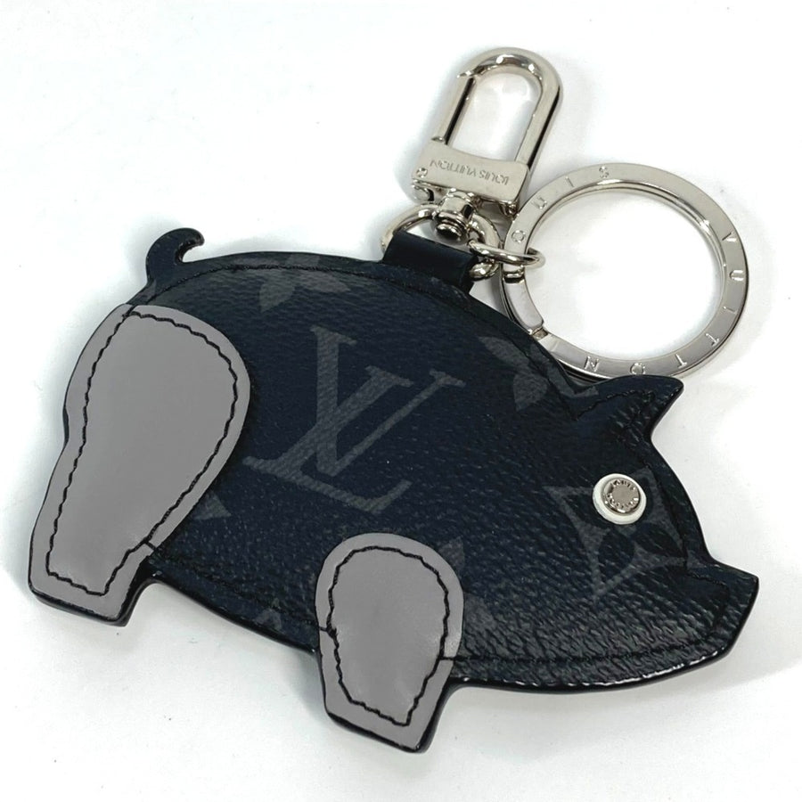 Louis Vuitton Pig Keychain Monogram Eclipse Leather