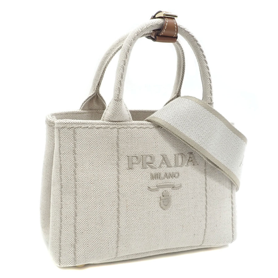 Prada Canvas Tote Bag with Logo