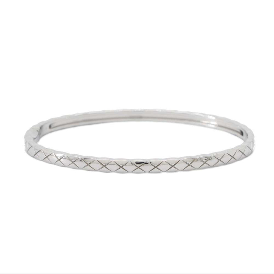 Chanel Quilted Pattern Metal Bangle