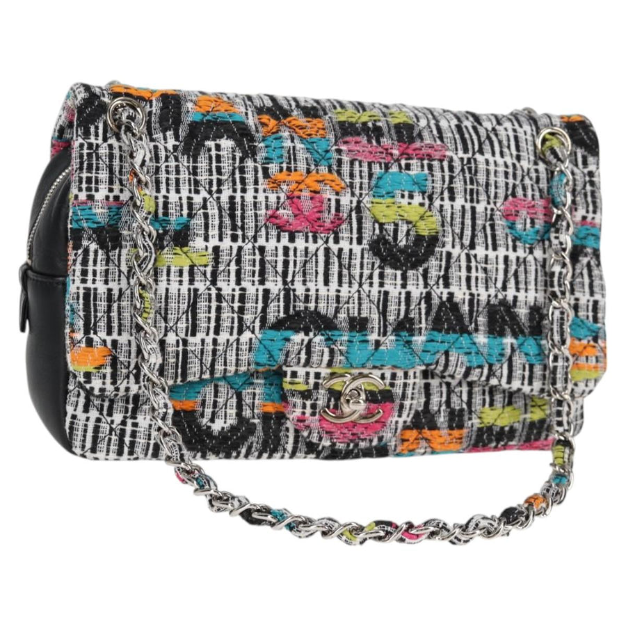 Chanel Classic Flap Bag Multicolor Tweed Chain Strap