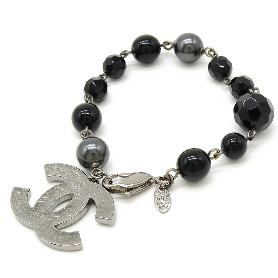 Chanel Beaded Bracelet with Logo Charm