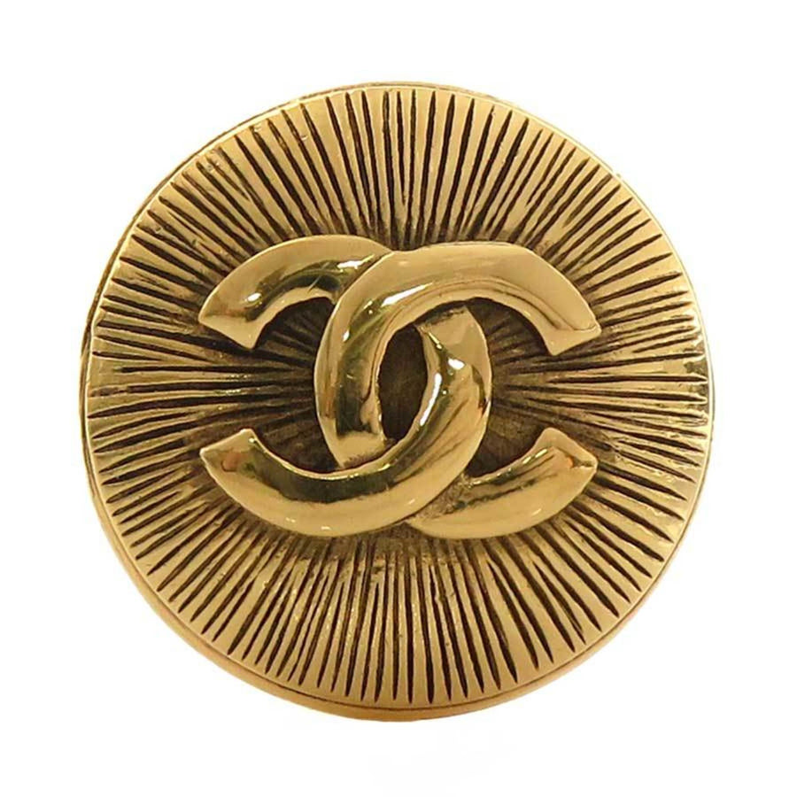 Chanel Chanel CC Logo Sunburst Brooch