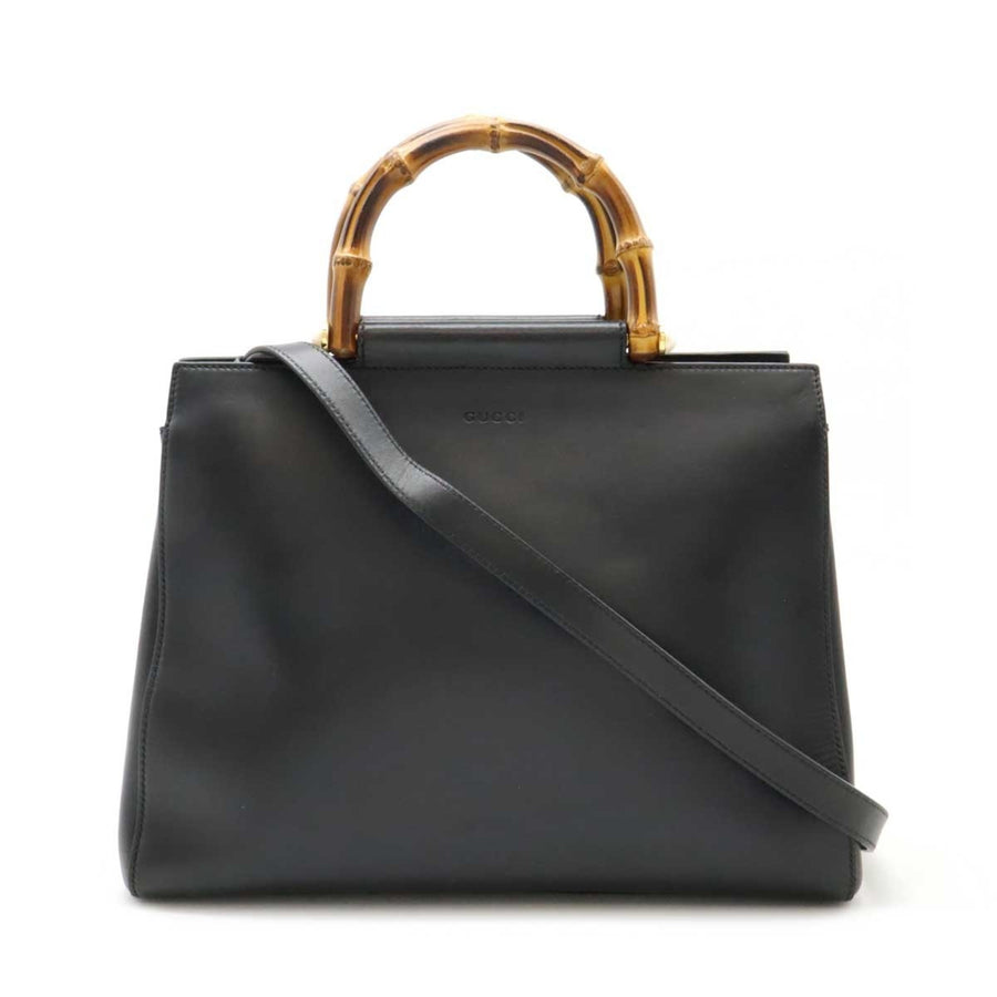 Gucci Bamboo Top Handle Leather Handbag