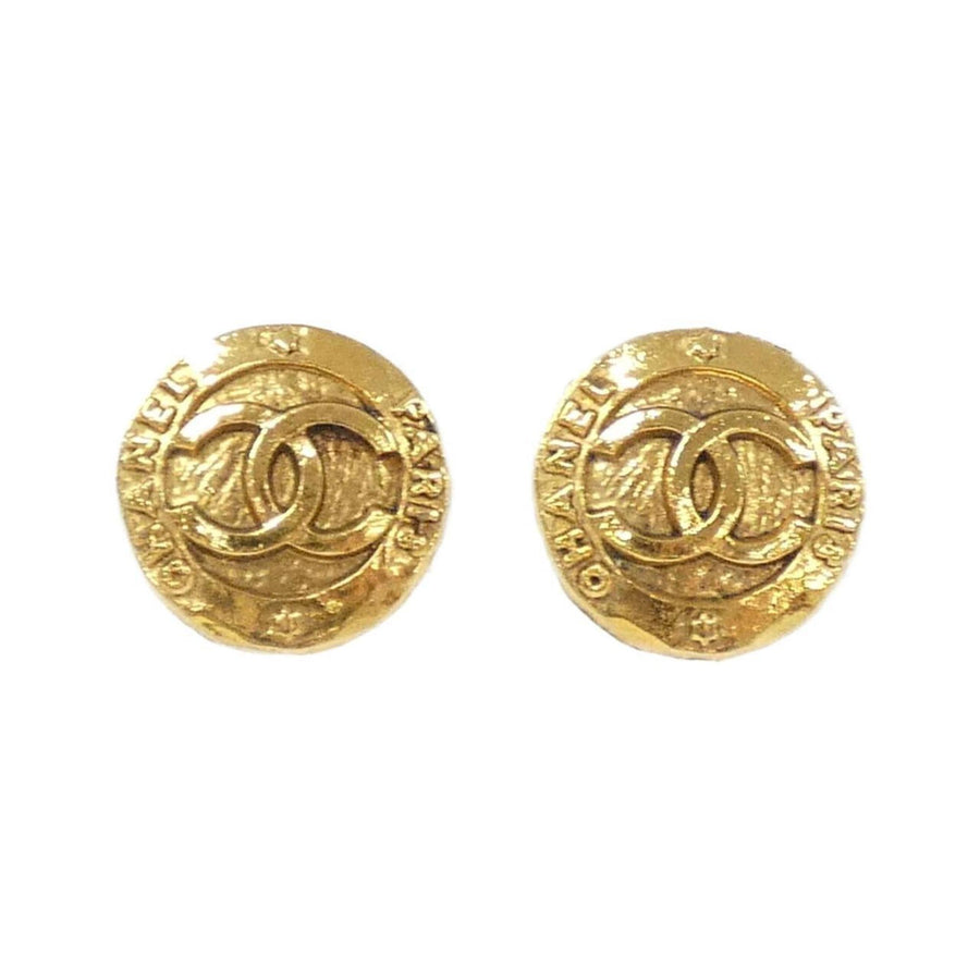 Chanel Oval Chanel Logo Earrings