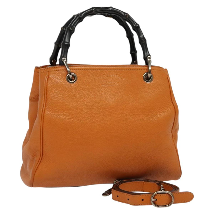Gucci Bamboo Handle Leather Satchel