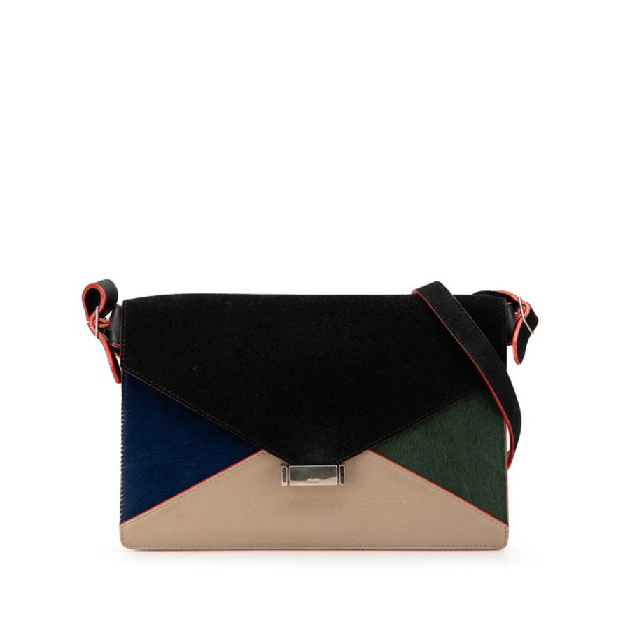 Celine MultiPanel Suede Crossbody Bag