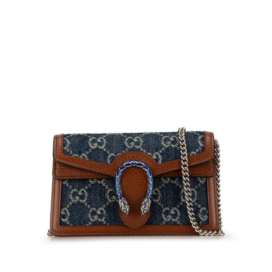 Gucci Denim Wallet on Chain Horseshoe Closure